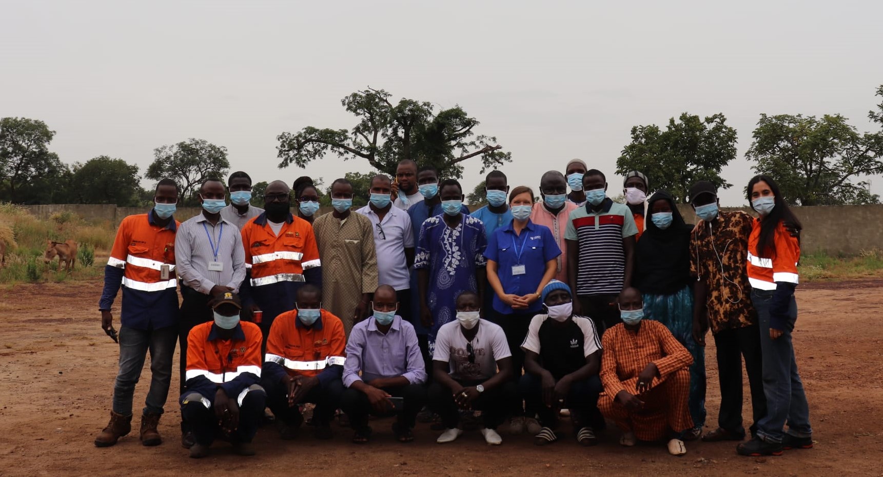 Image of community team, local teachers and trainers at the Mako Gold Mine, Senegal